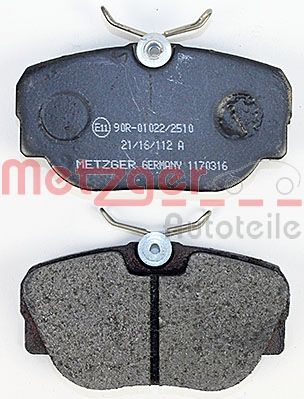 METZGER 1170316 Bremsbelagsatz, Scheibenbremse